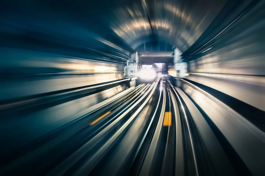 Blurry train tunnel