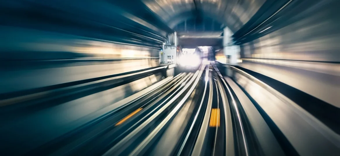 Blurry train tunnel