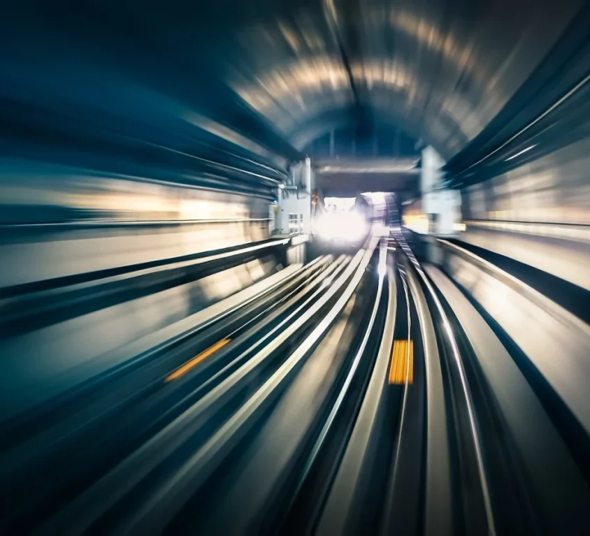 Blurry train tunnel