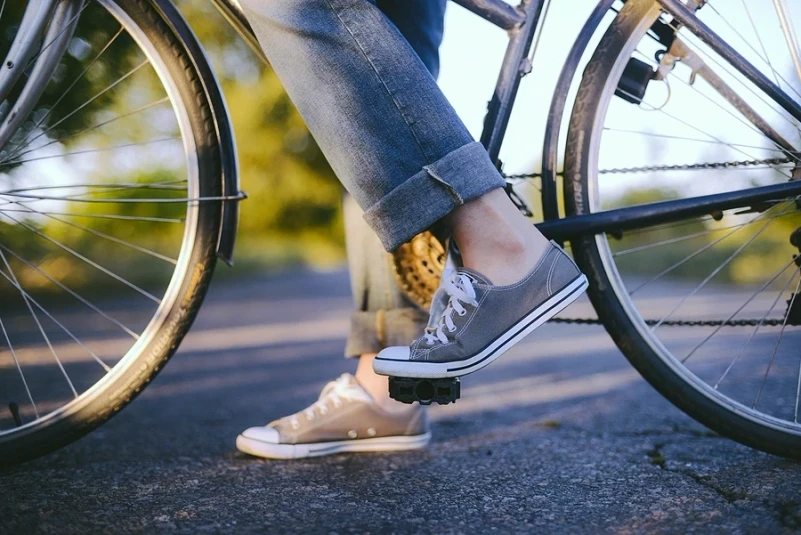 Person riding bicycle